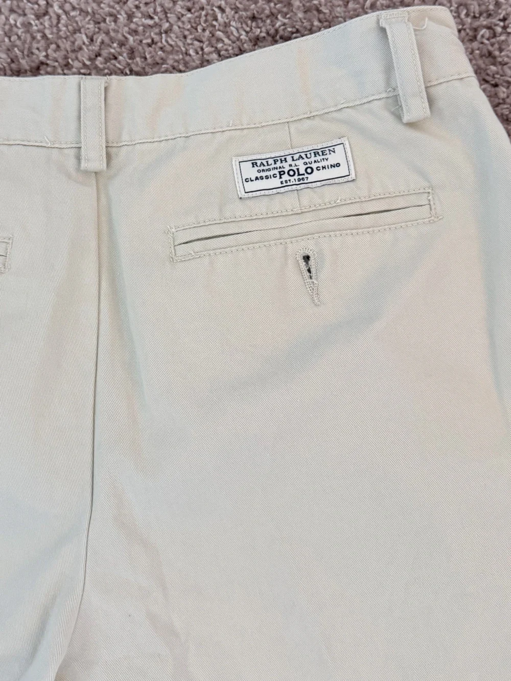 Ralph Lauren Big Boys/Youth’s Pleated Chinos in Light Beige size 16